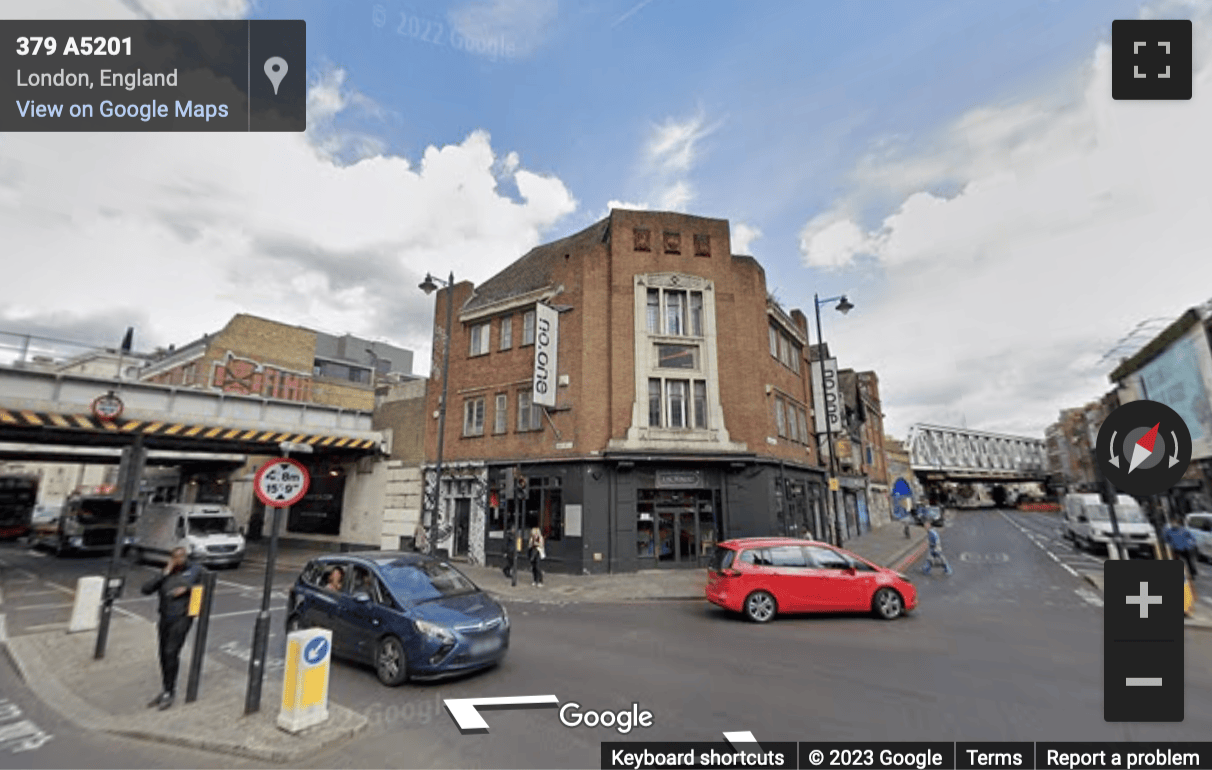 Street View image of 1 Kingsland Road, Central London, E2