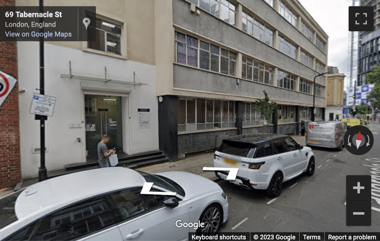 Street View image of 69-85 Tabernacle Street, Central London, EC2A