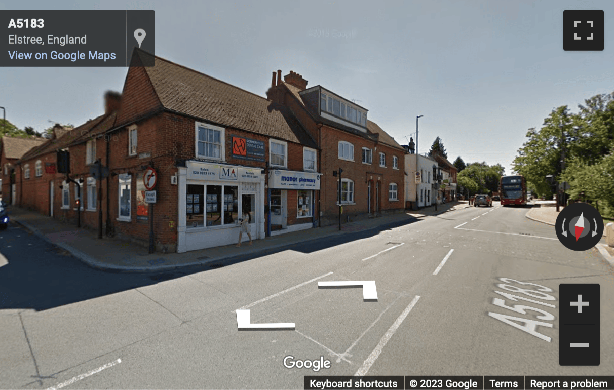 Street View image of Kiln House, 15-17 High Street, Elstree, Hertfordshire