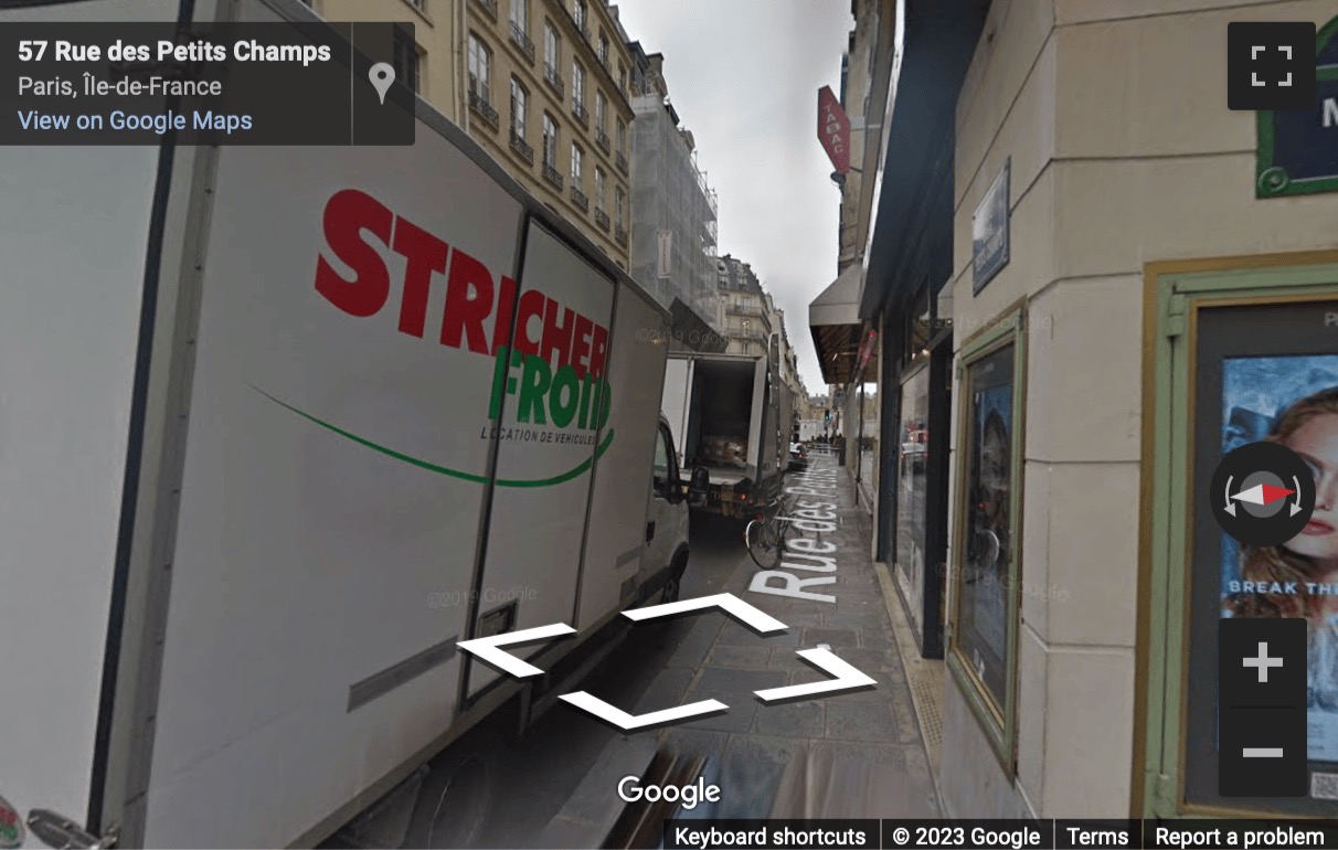 Street View image of 59, rue des Petits Champs, Paris, Paris Ile de France