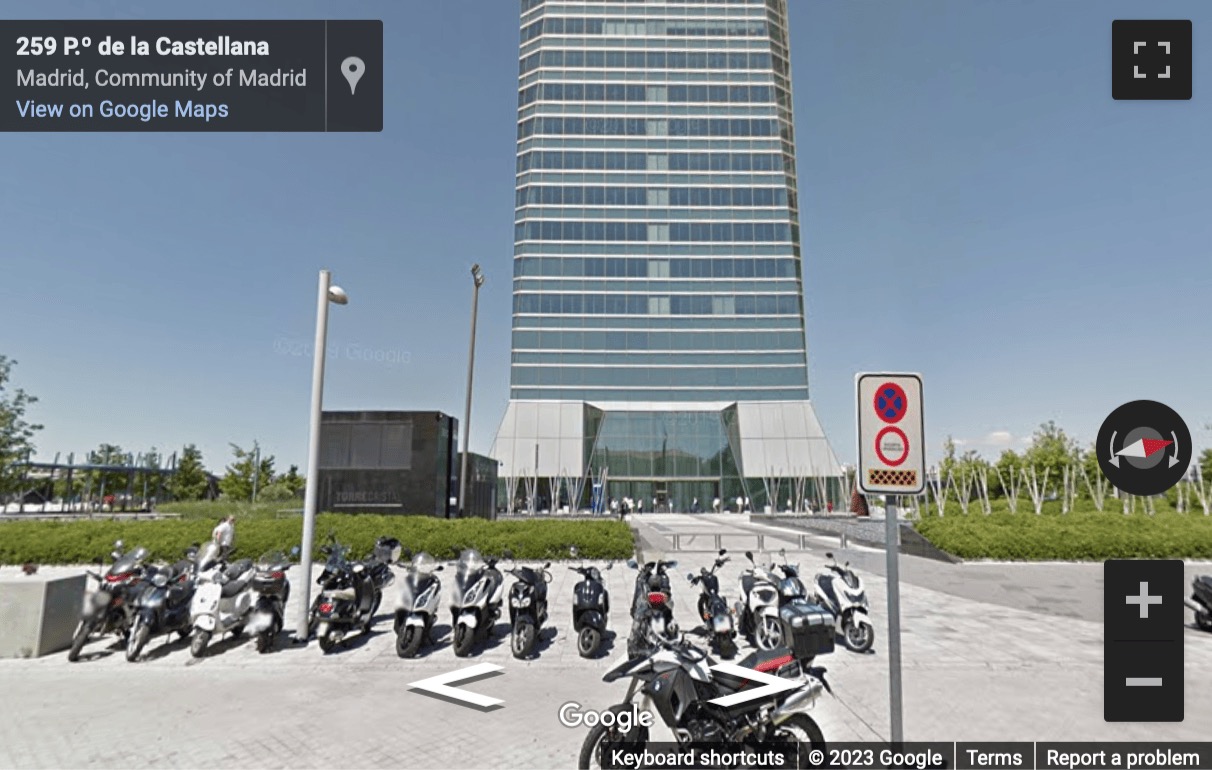 Street View image of Paseo de la Castellana 259C, 18th Floor, Torre de Cristal, Madrid, Spain