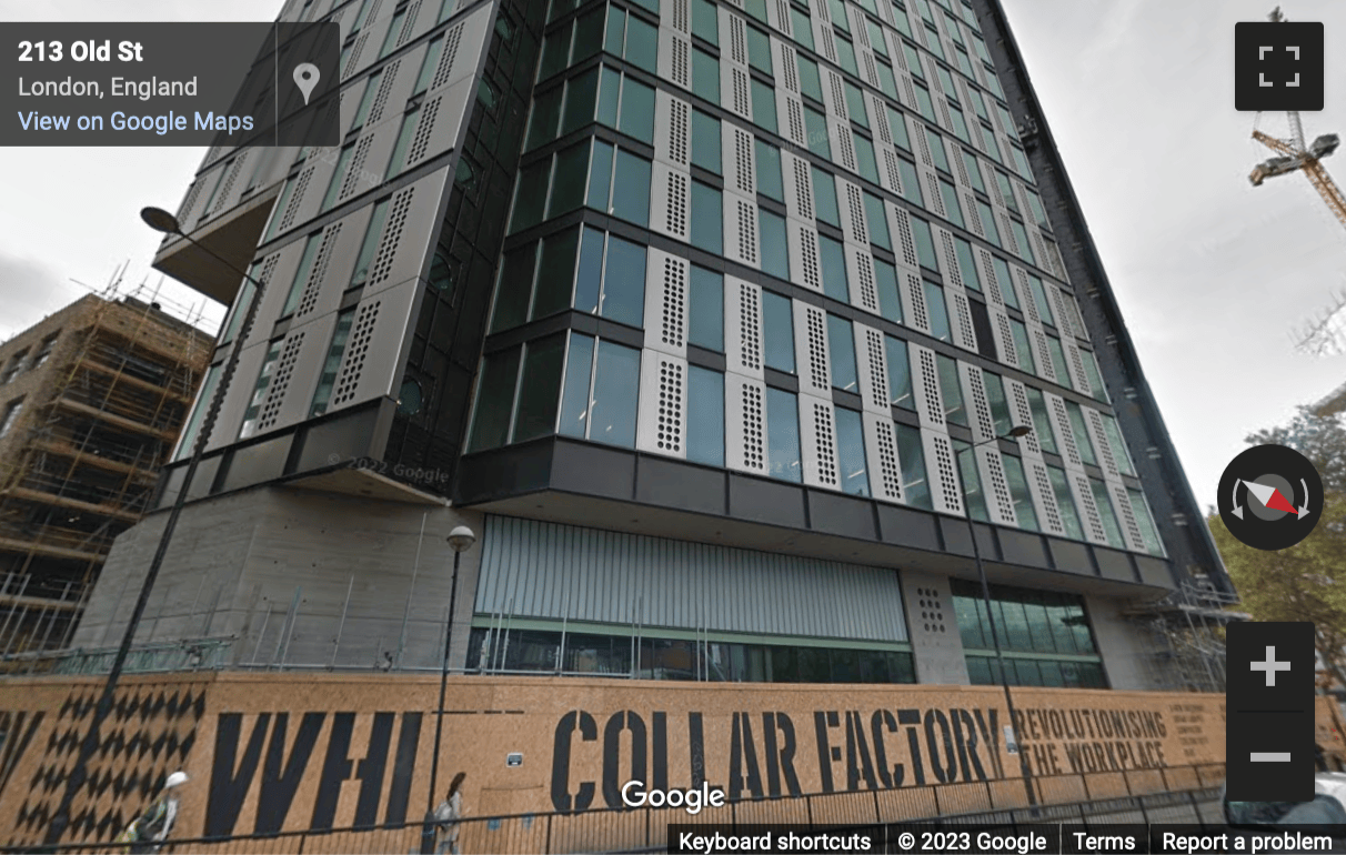 Street View image of White Collar Factory 86-100 City Road, Central London, EC1Y, UK