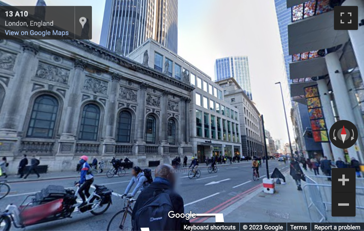 Street View image of 15 Bishopsgate, Central London, EC2N, UK