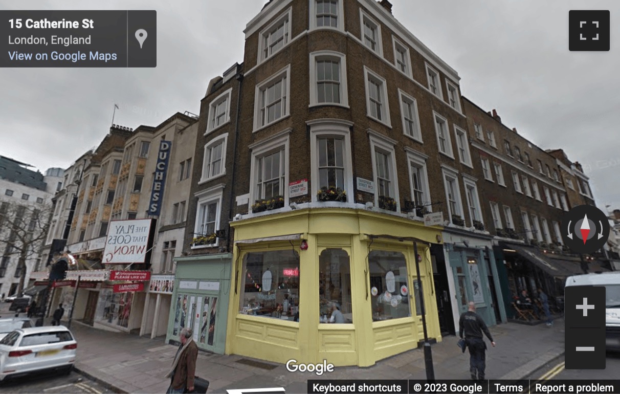 Street View image of 42 Tavistock Street, Covent Garden, Central London, WC2E, UK