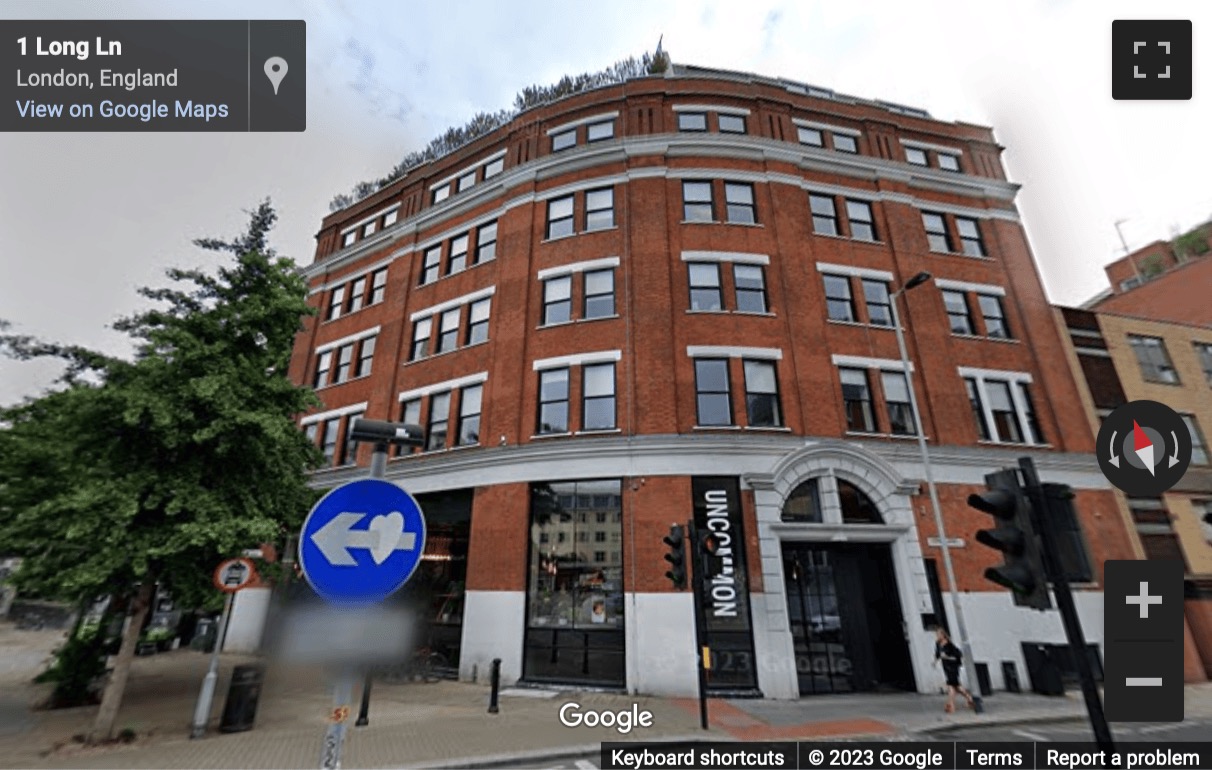 Street View image of 1 Long Lane, Central London, SE1, UK