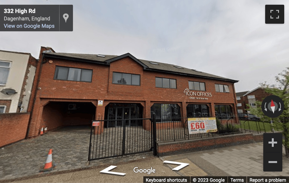 Street View image of 321, 323 High Road, Chadwell Heath, Romford, Essex