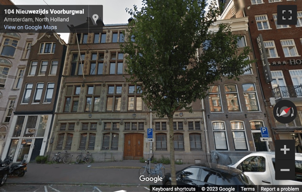 Street View image of Nieuwezijds Voorburgwal 104, 108, Amsterdam, North Holland