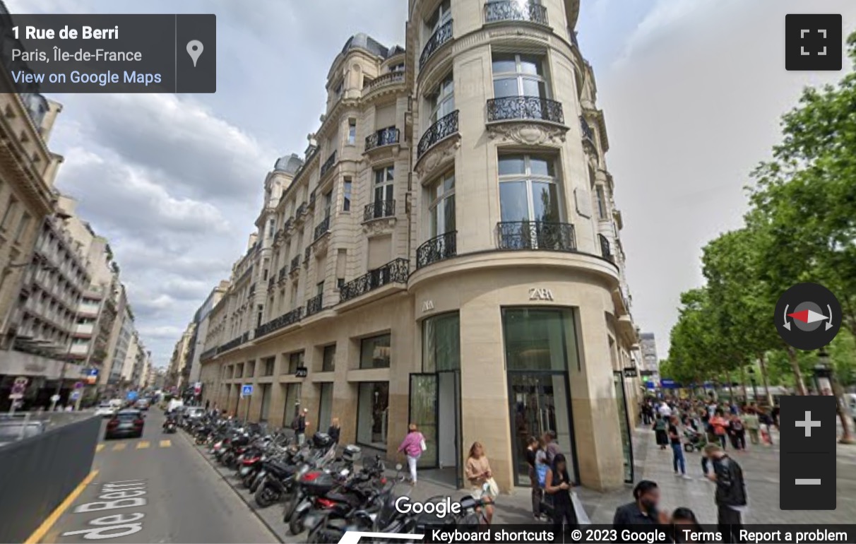 Street View image of 92 Champs-Élysées, Paris