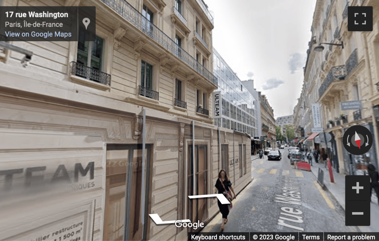 Street View image of 16 Rue Washington, Paris