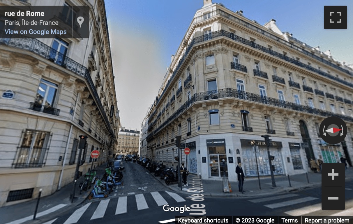 Street View image of 1 Rue de Stockholm, Paris