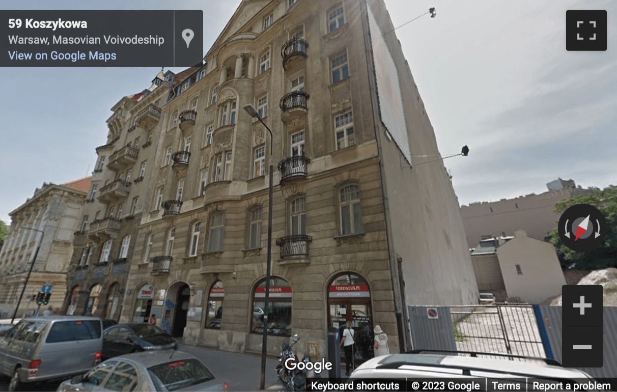 Street View image of Koszykowa 61, Warsaw, Poland