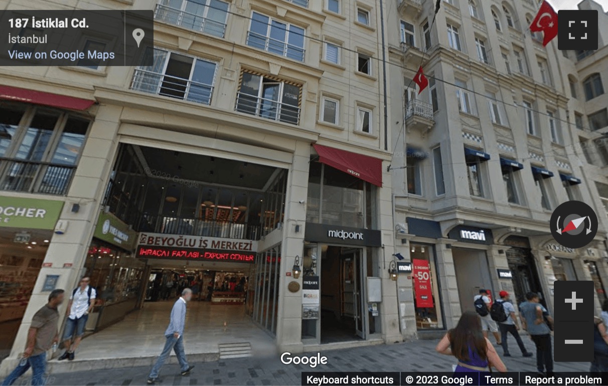 Street View image of İstiklal Cad. No: 187/140, Beyoğlu İş Merkezi, Beyoğlu/İstanbul, Istanbul