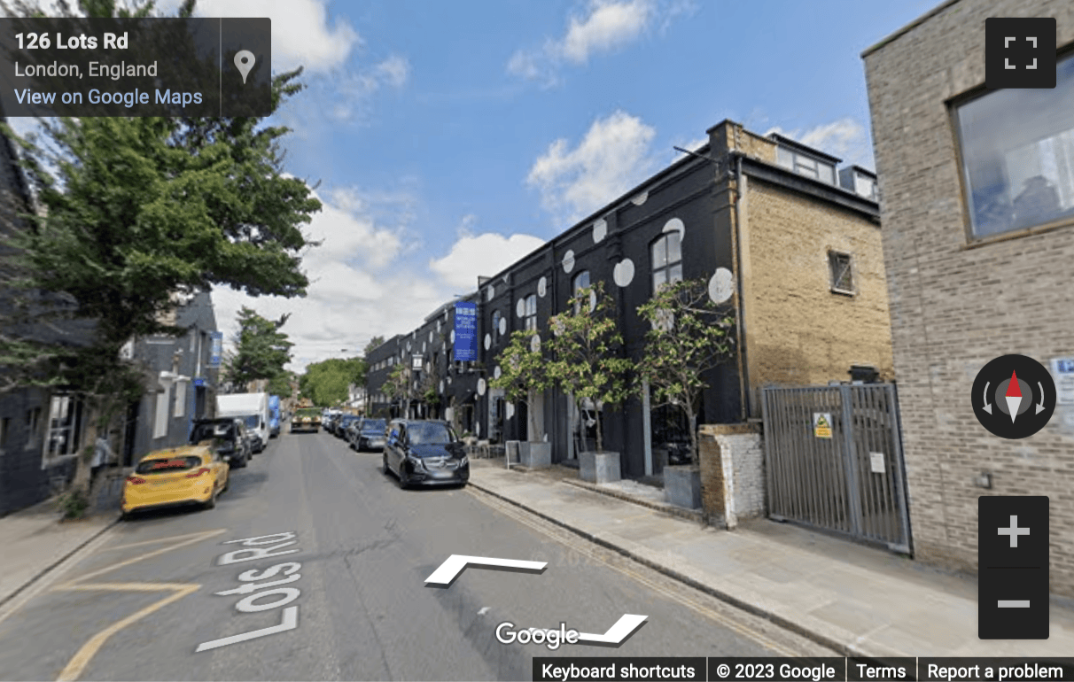 Street View image of Worlds End Studios, 132-134 Lots Road, Chelsea, London, Royal Borough of Kensington and Chelsea