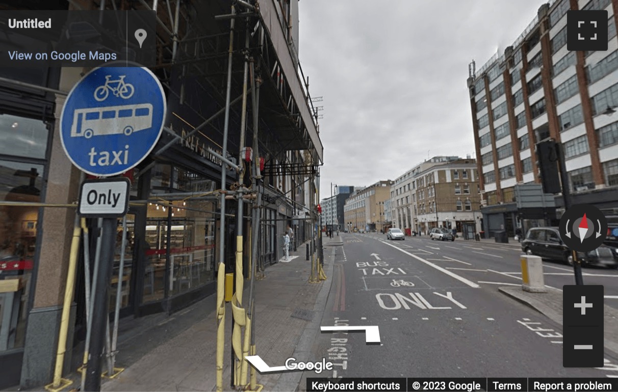 Street View image of 189-190 Shoreditch High Street, Shoreditch, London, Hackney