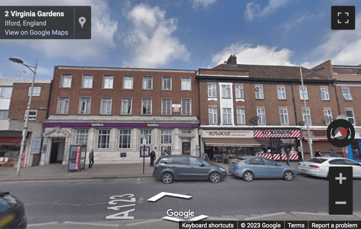 Street View image of Second Floor 133 High Street, Barkingside, Ilford, London Borough of Redbridge