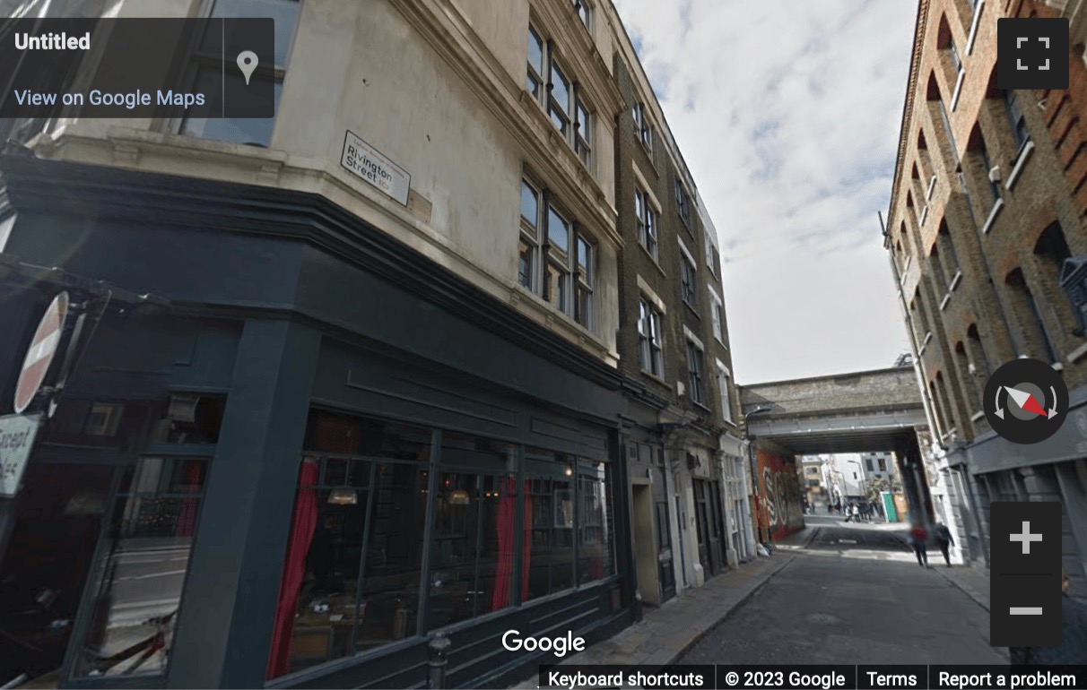 Street View image of 82 Rivington Street, Shoreditch, London, London Borough of Hackney