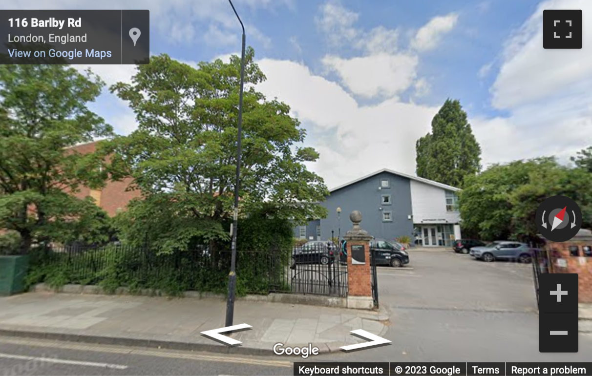 Street View image of The Shaftesbury Centre, 85 Barlby Road, London, Royal Borough of Kensington and Chelsea