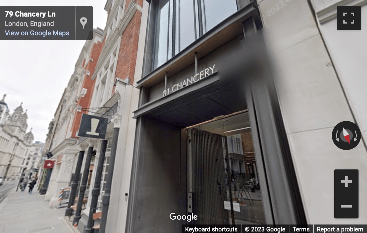 Street View image of 81 Chancery Lane, London