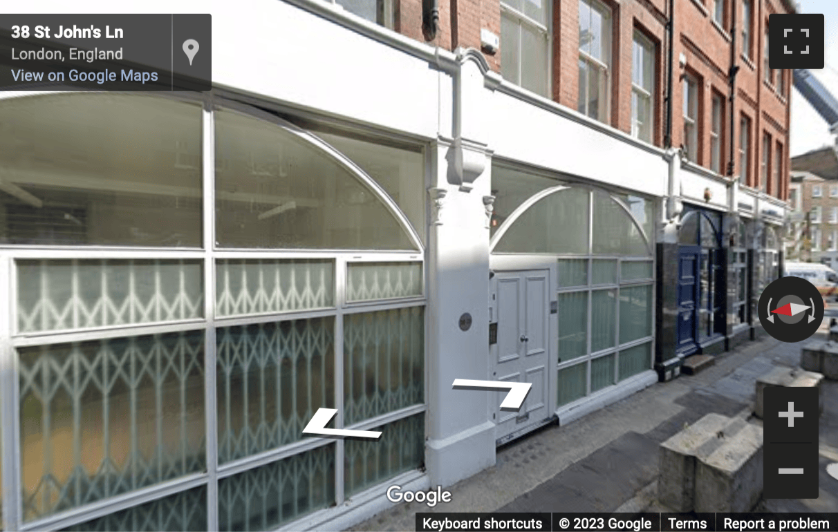 Street View image of 38-39 St John’s Lane, Farringdon, London