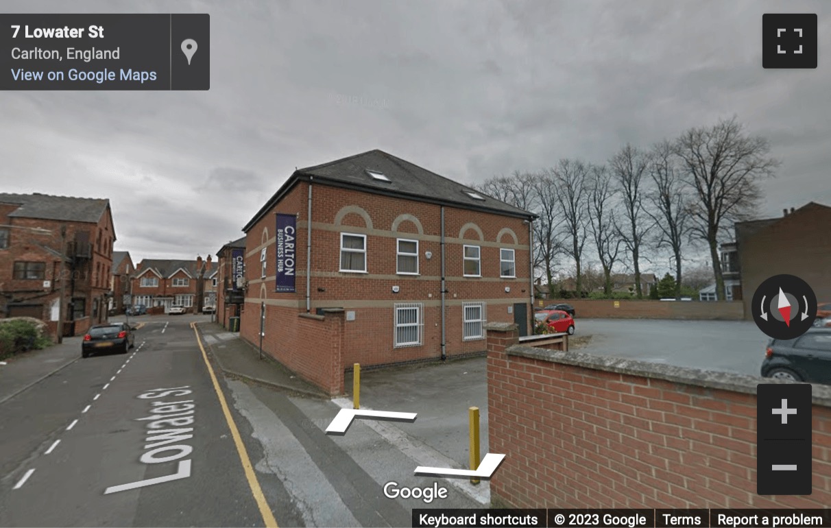 Street View image of Carlton Business Hub, 9-11 Lowater Street, Carlton, Nottingham