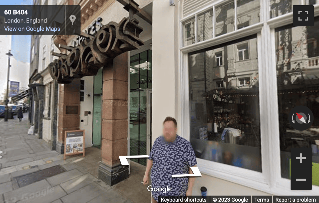 Street View image of 60 St Martins Lane, Covent Garden, London, City of Westminster