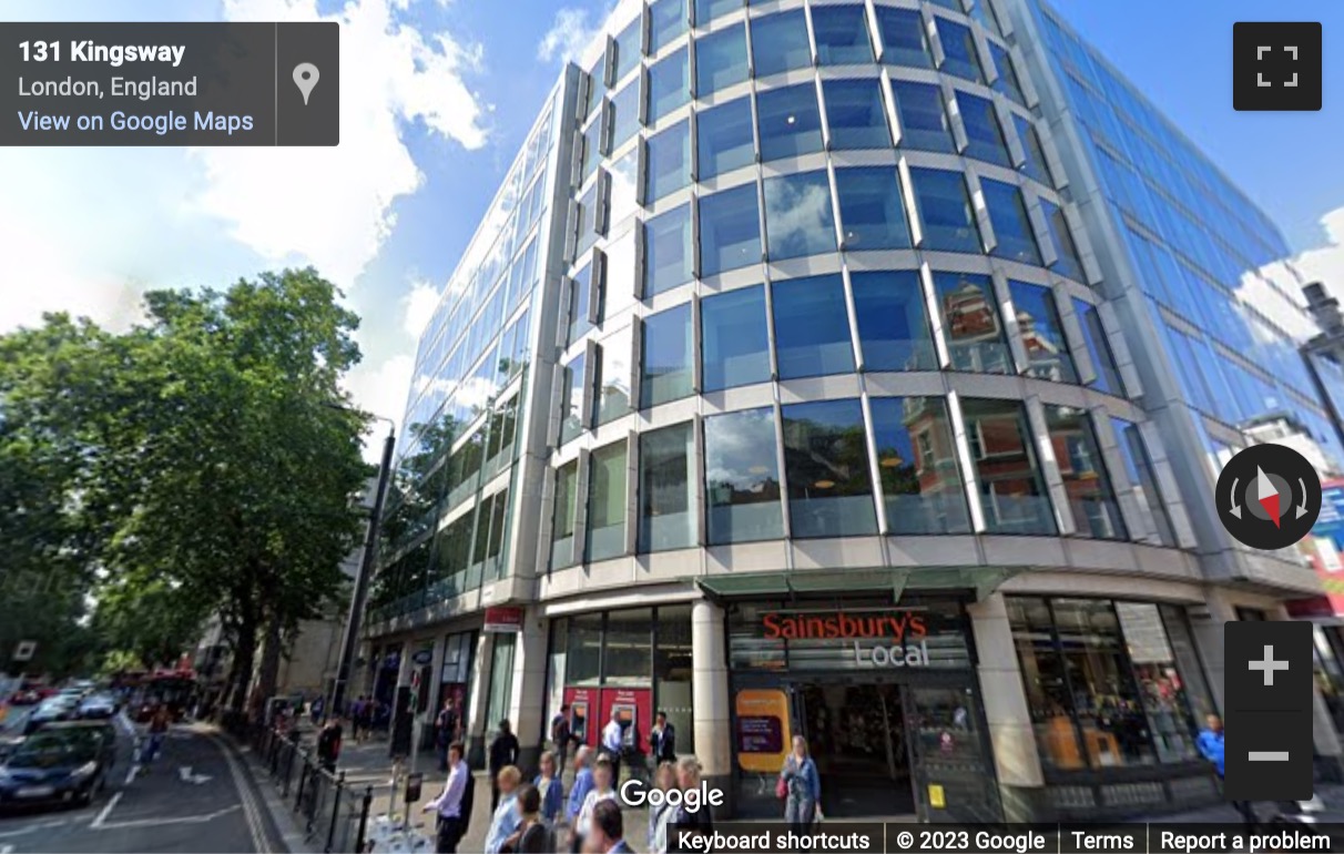 Street View image of Aviation House, 125 Kingsway, Camden