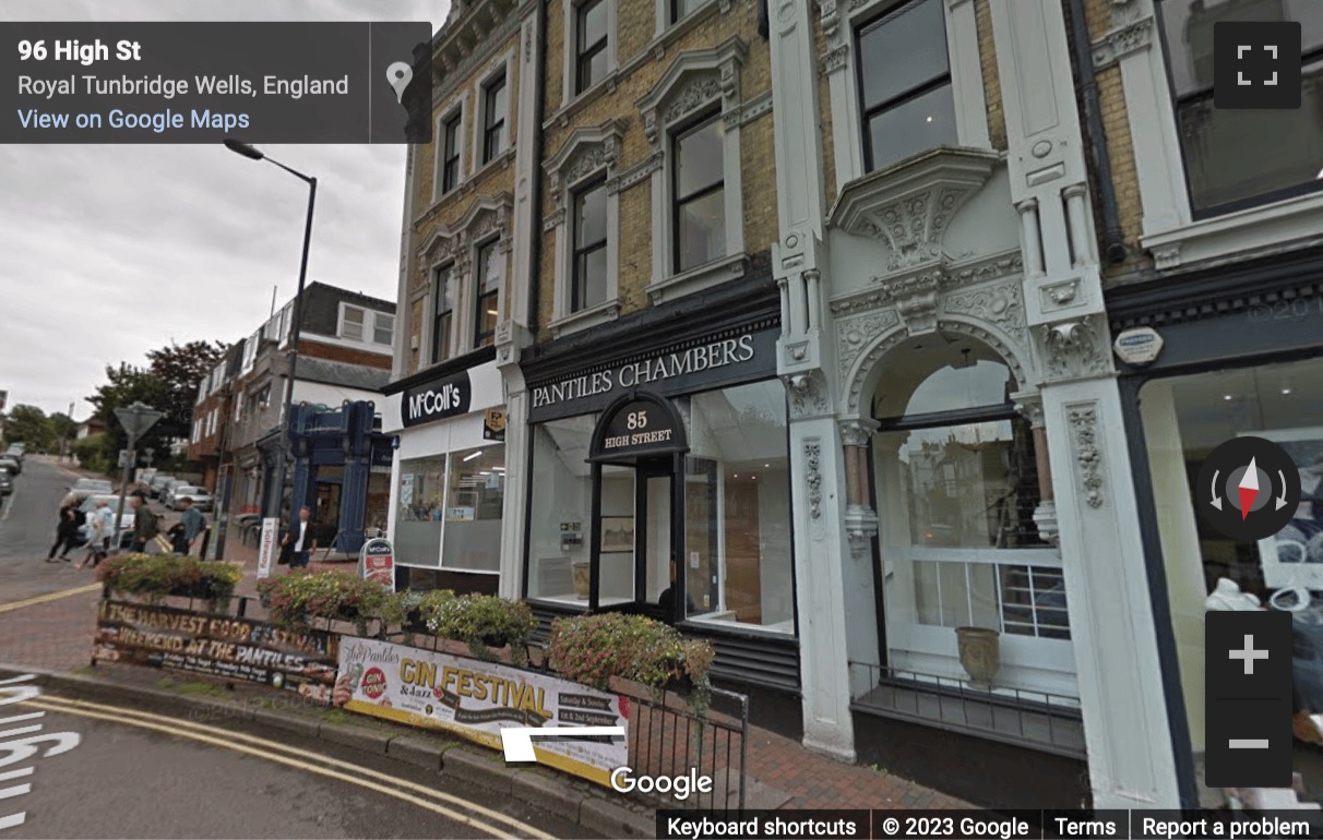 Street View image of Pantiles Business Centre, Pantiles Chambers, Tunbridge Wells