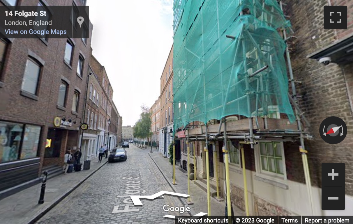 Street View image of Folgate Street, Spitalfields, Tower Hamlets