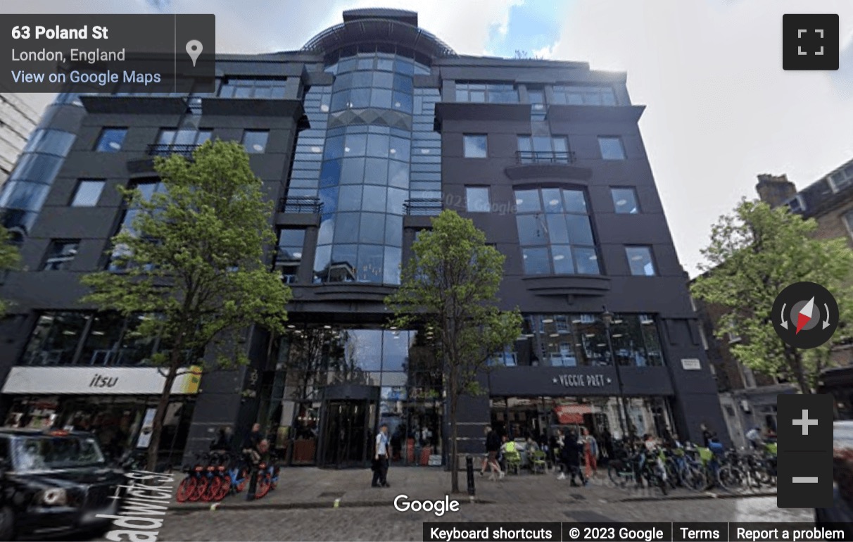 Street View image of 33 Broadwick Street, Soho, London, City of Westminster