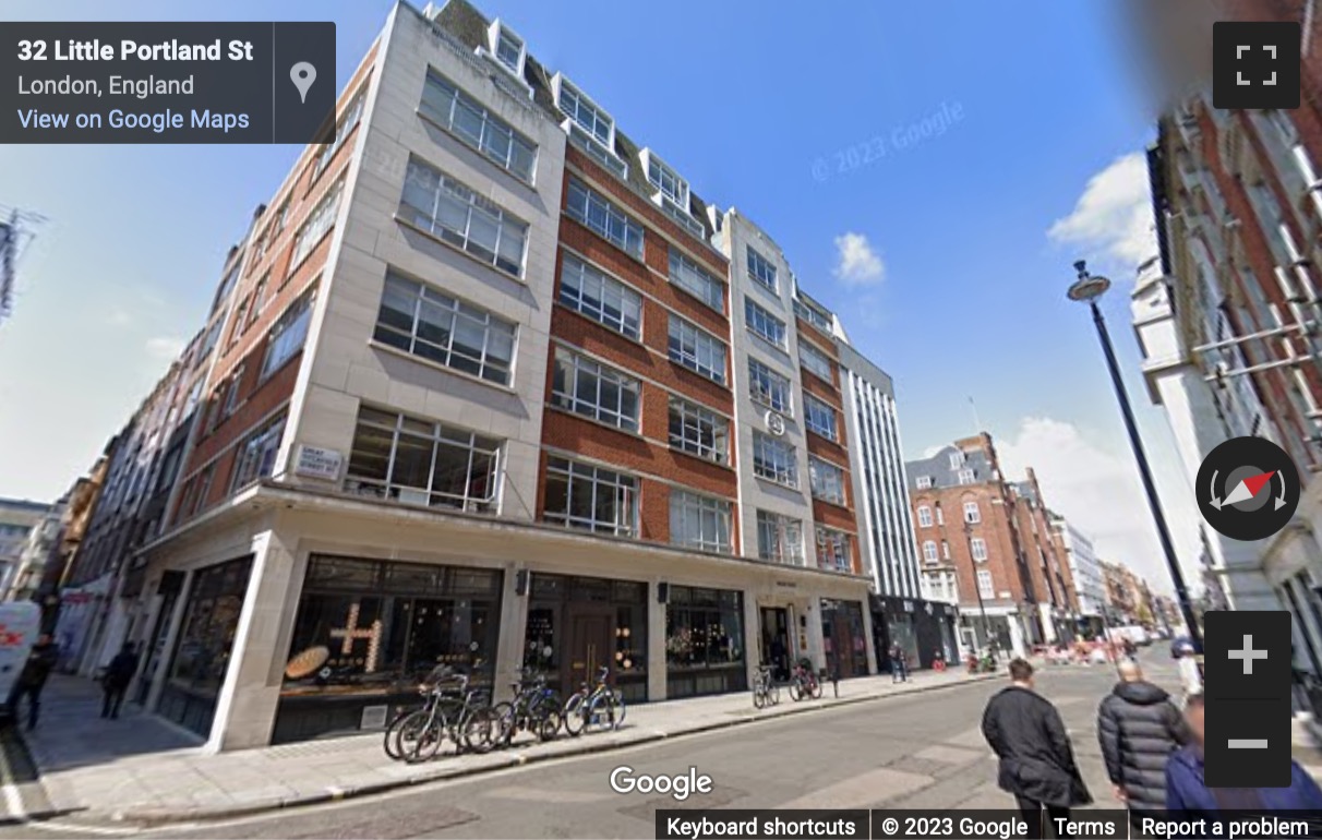 Street View image of Floor 2, 23 Great Titchfield Street, Fitzrovia