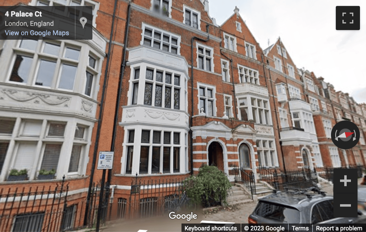 Street View image of 11 Palace Court, London, Queensway, Westminster