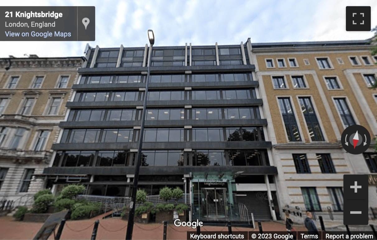 Street View image of 21 Knightsbridge, Belgravia