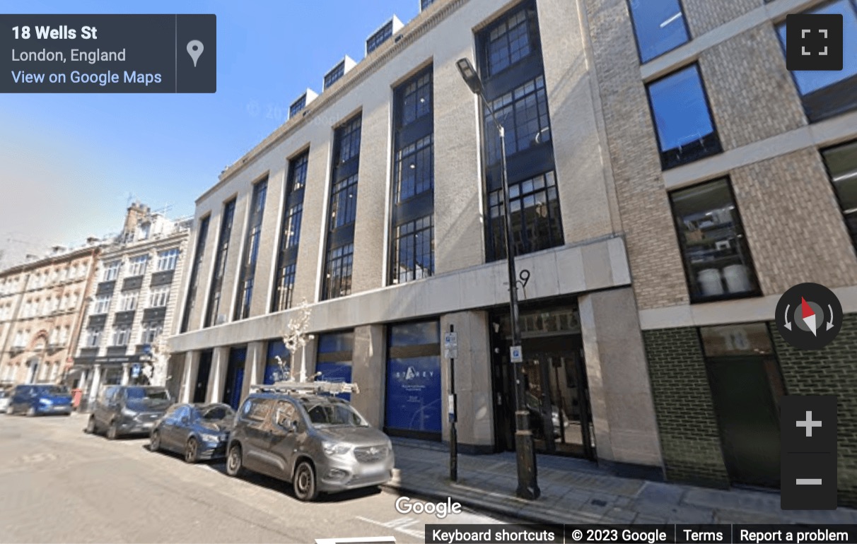 Street View image of 19-23 Wells Street, Westminster