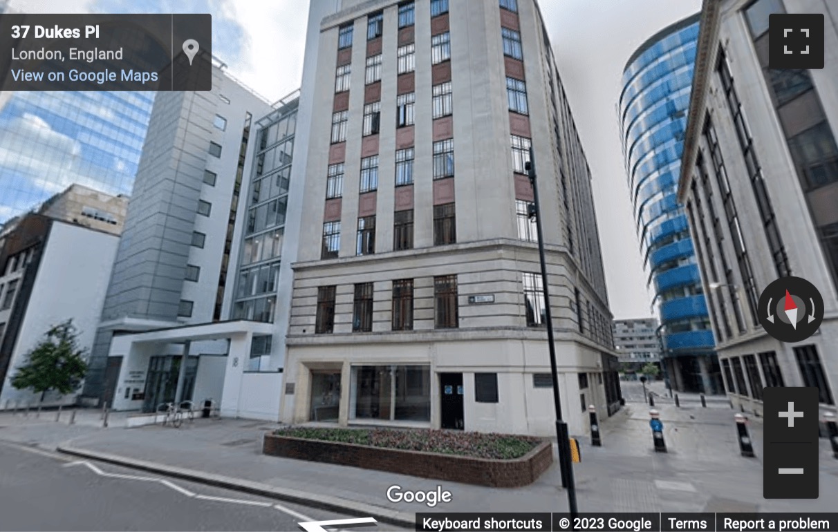 Street View image of 17 Bevis Marks, London, EC3A