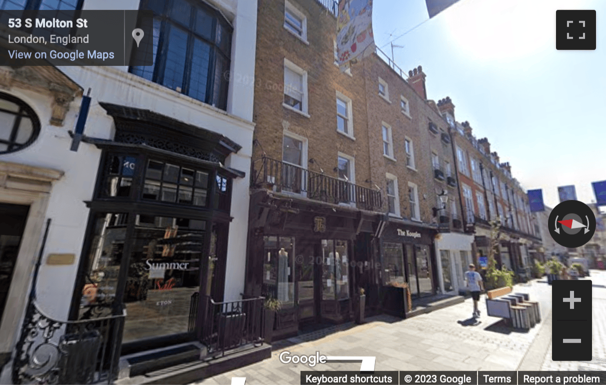 Street View image of 54 South Molton Street, Mayfair