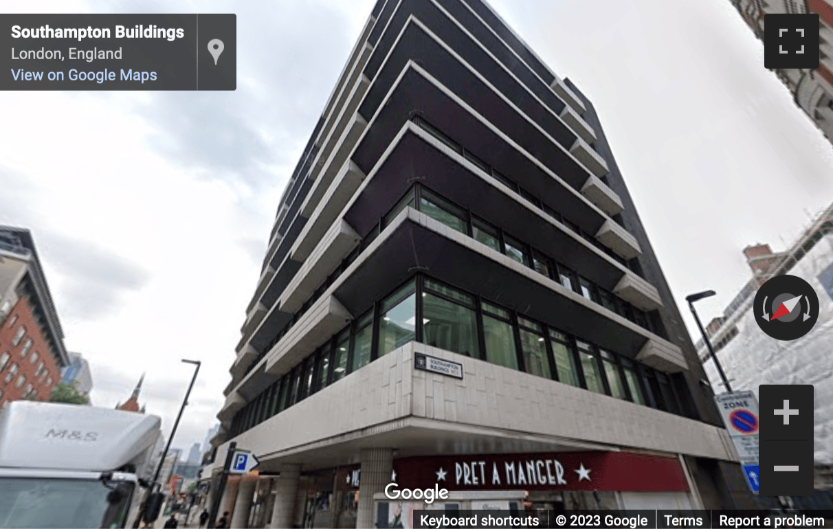 Street View image of 322 High Holborn, WC1V