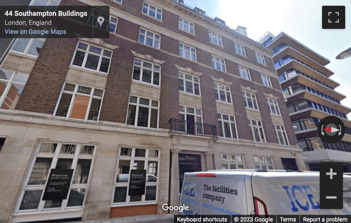 Street View image of 44 Southampton Buildings, WC2A