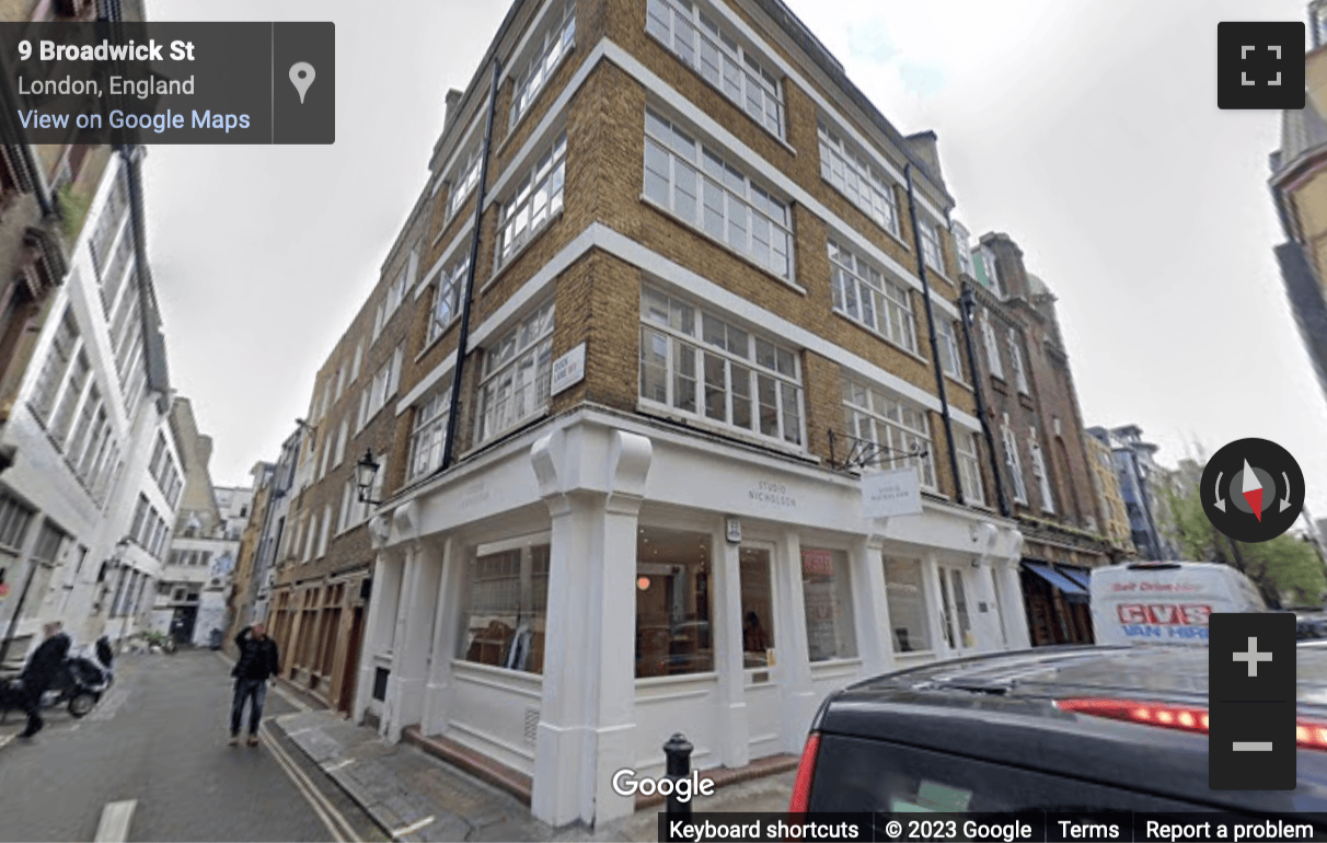 Street View image of 9-11 Broadwick Street, Soho