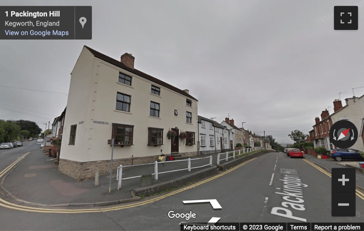 Street View image of 1 Packington Hill, Kegworth, Derbyshire