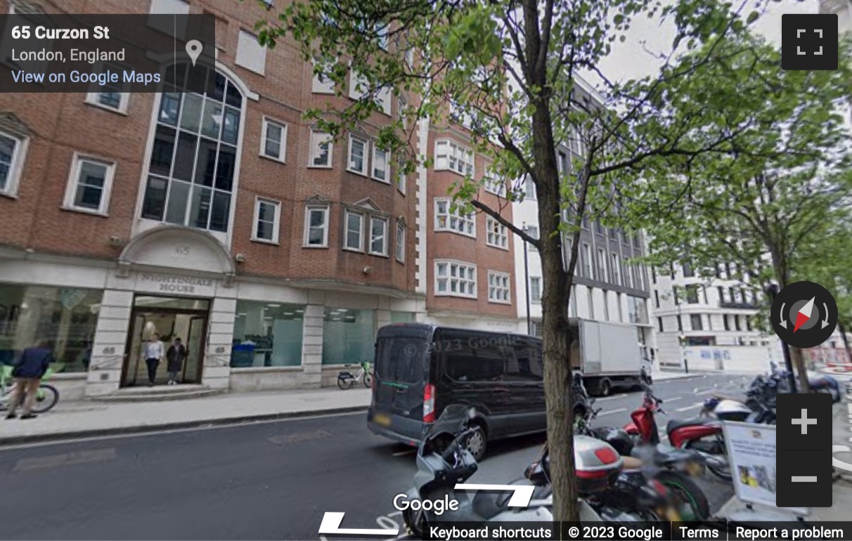 Street View image of W1, 65 Curzon St, Mayfair, London, London Central