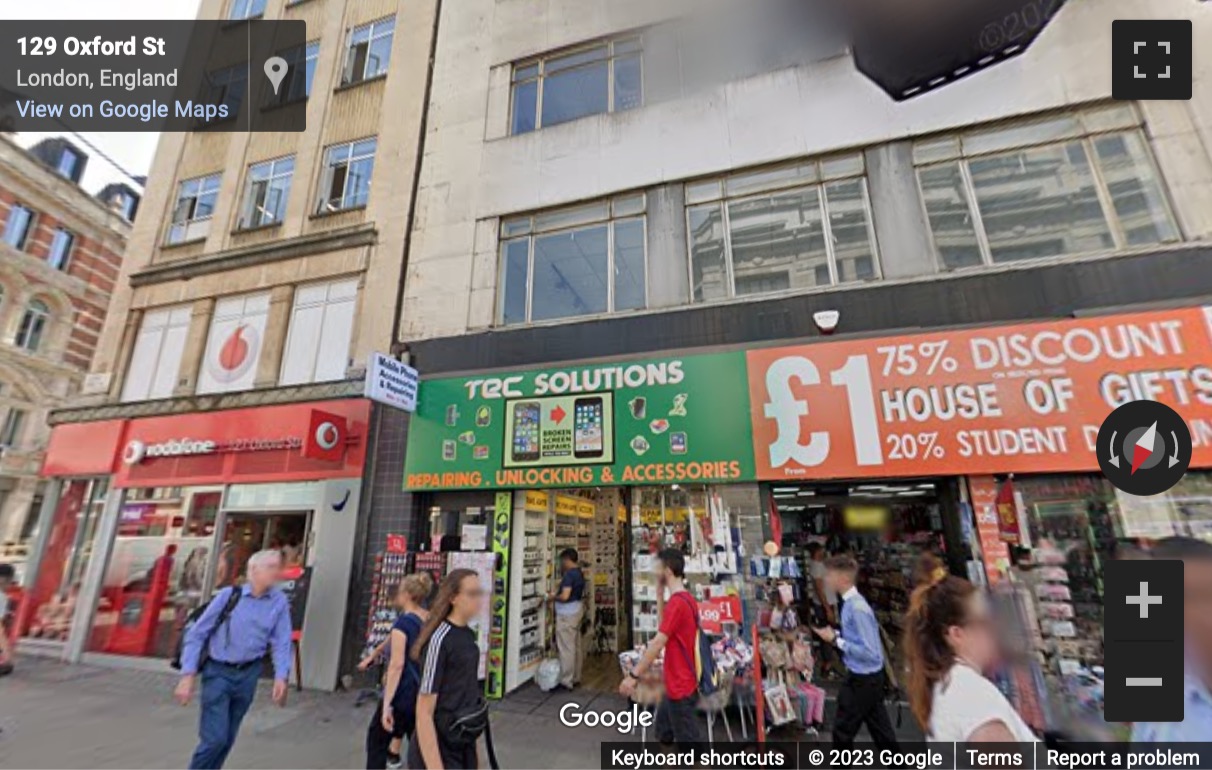 Street View image of 129, Oxford Street, London