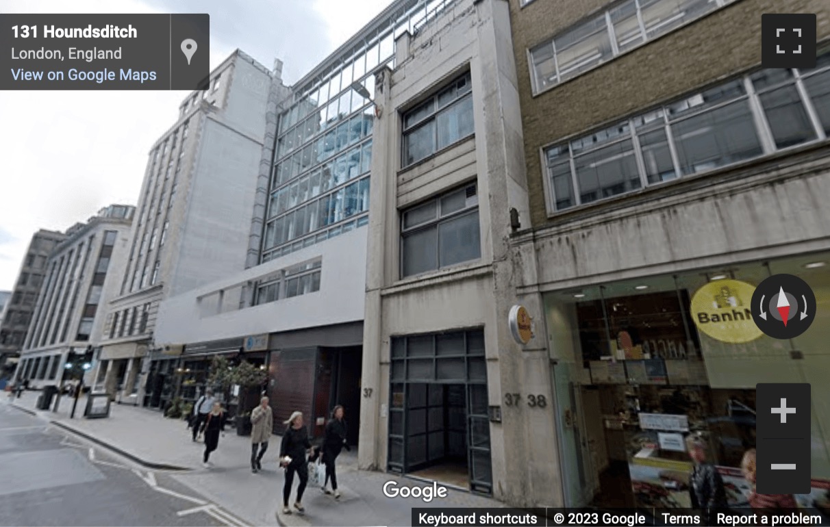 Street View image of 37 Houndsditch - Near Aldgate tube station