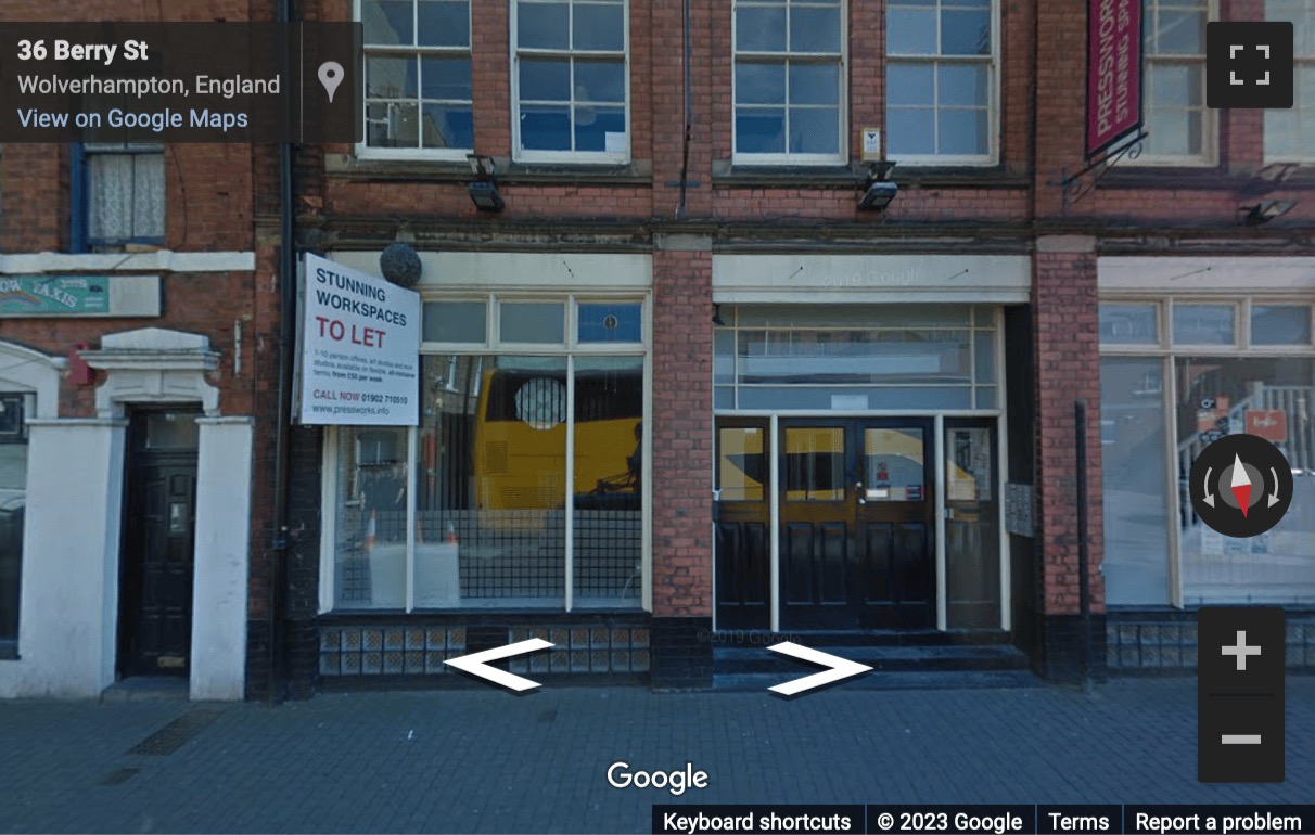 Street View image of The Pressworks, 36-38 Berry Street, Wolverhampton