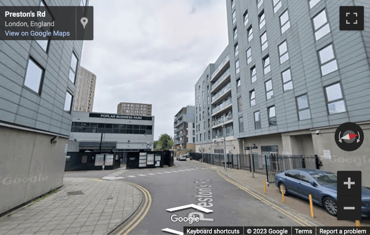 Street View image of Poplar Business Park, 10 Prestons Road, Tower Hamlets