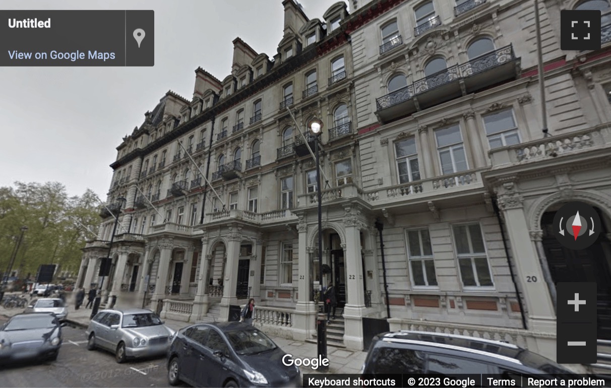 Street View image of 22 Grosvenor Gardens, London, SW1