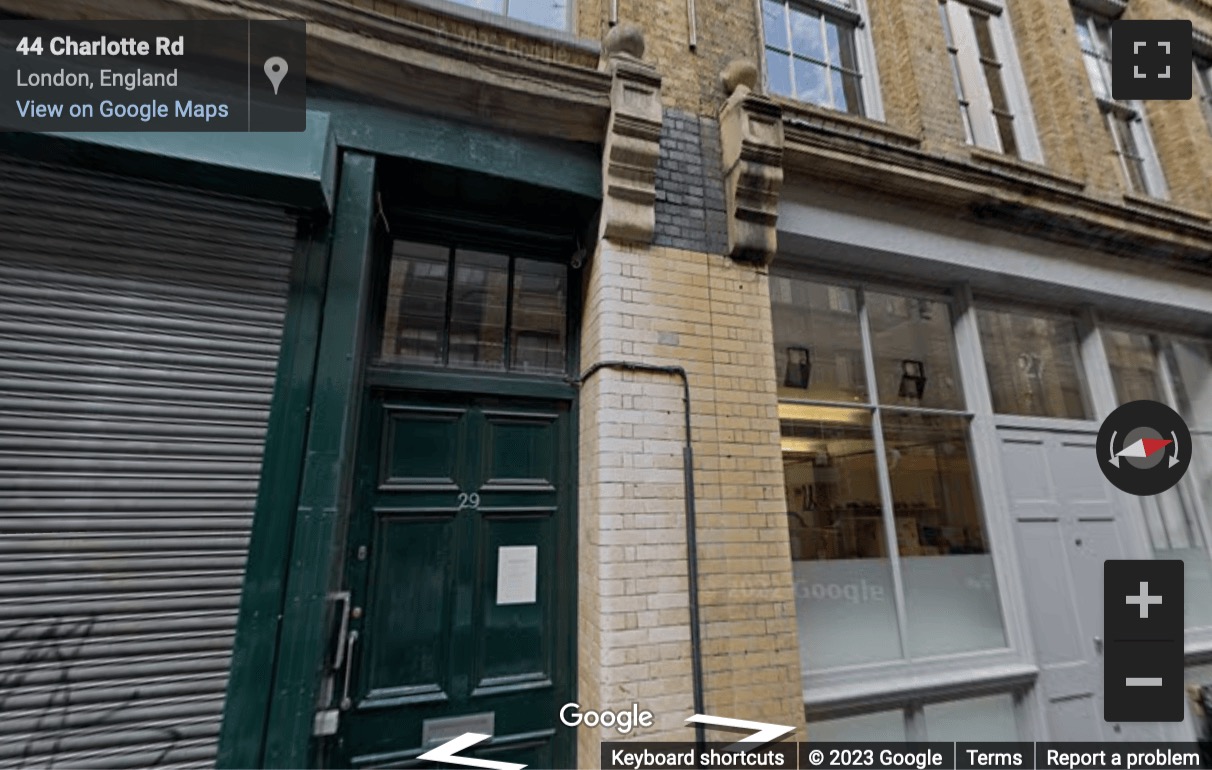 Street View image of 29 Charlotte Road, Shoreditch, Hackney