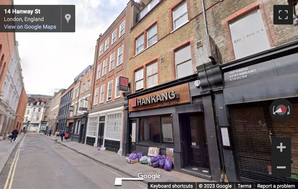 Street View image of 18 Hanway Street, Camden