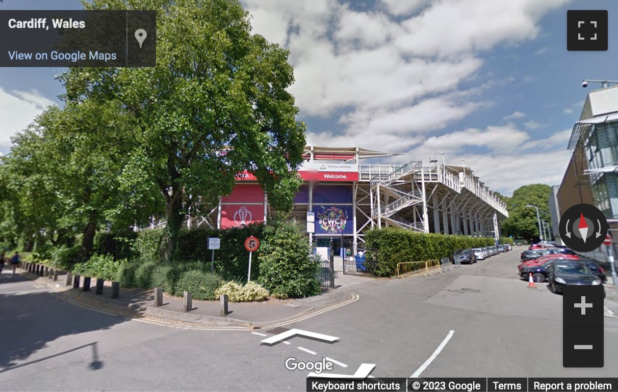 Street View image of Hub XV at Glamorgan CCC, Sophia Gardens, Cardiff