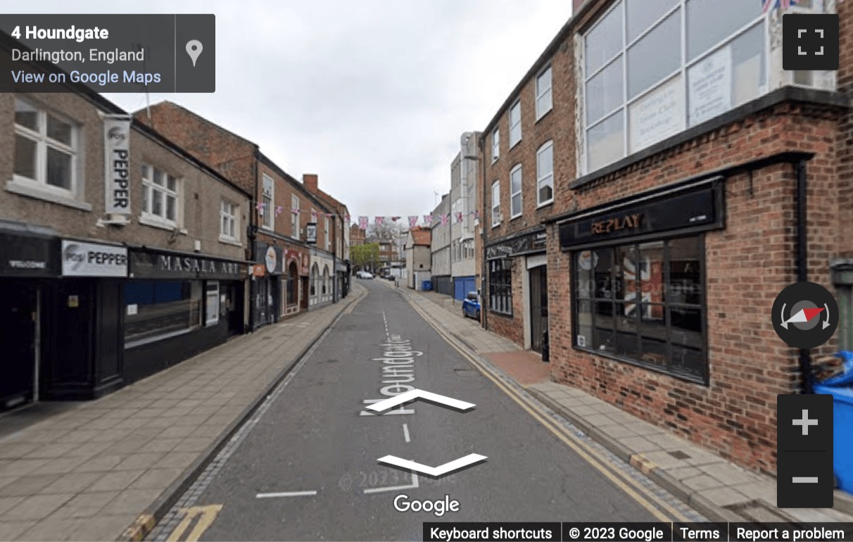 Street View image of 7 Houndgate, Darlington, DL1 5RF, Durham