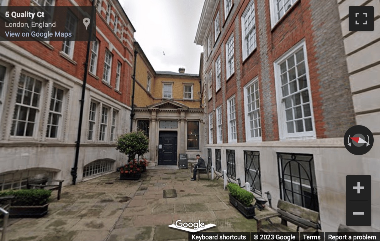 Street View image of 1 Quality Court, Central London, WC2A, UK